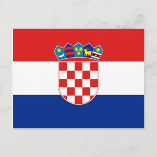 Croatia Flag HR Hrvatska Postcard
