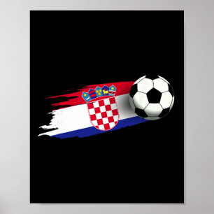 Croatia Flag Jersey Croatian Soccer Team Croatian  Poster