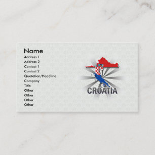 Croatia Flag Map 2.0 Business Card