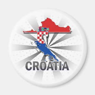 Croatia Flag Map 2.0 Magnet