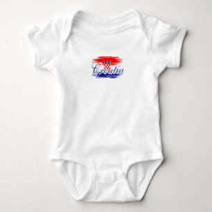  Croatia flag map Baby Bodysuit