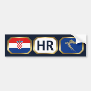 Croatia Flag Map Code Bumper Sticker