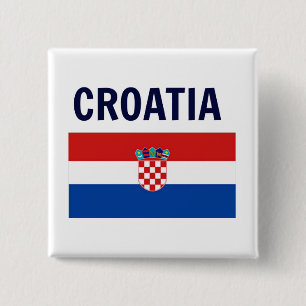 Croatia - Flag of Croatia 2 Inch Square Button