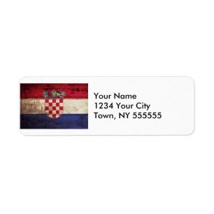 Croatia Flag on Old Wood Grain