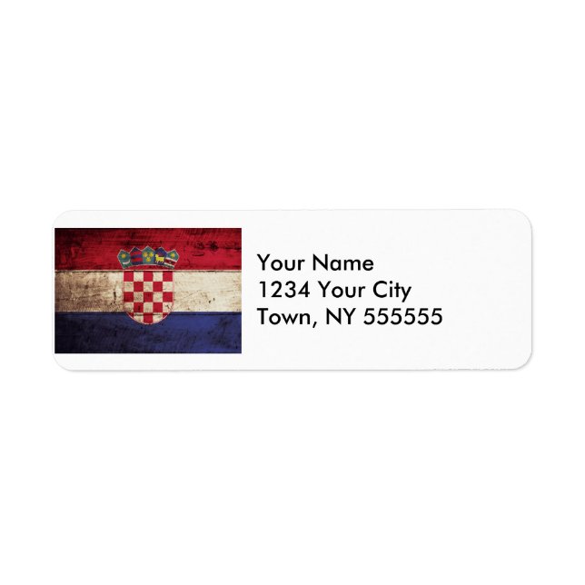 Croatia Flag on Old Wood Grain (Front)