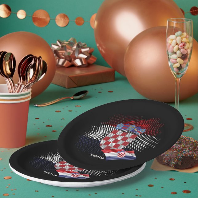 Croatia flag paper plate (Multi)
