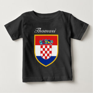 Croatia Flag Personalized Baby T-Shirt