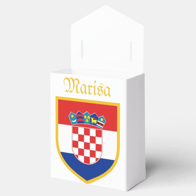 Croatia Flag Personalized Favor Box (Opened)
