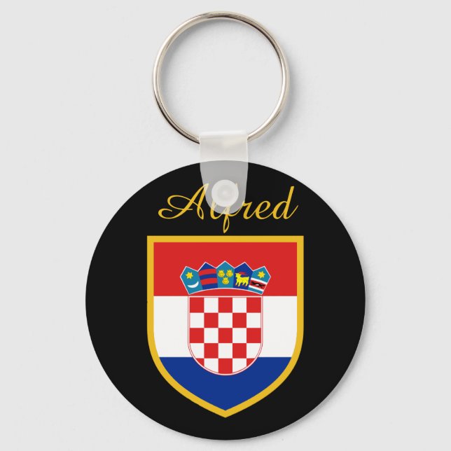 Croatia Flag Personalized Keychain (Front)
