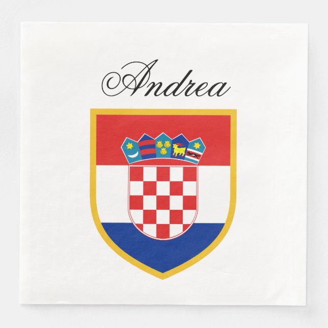 Croatia Flag Personalized Napkin (Front)