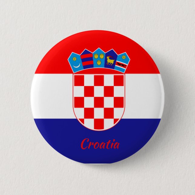 Croatia Flag Round Button (Front)