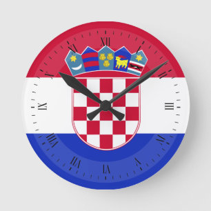 Croatia Flag Round Clock