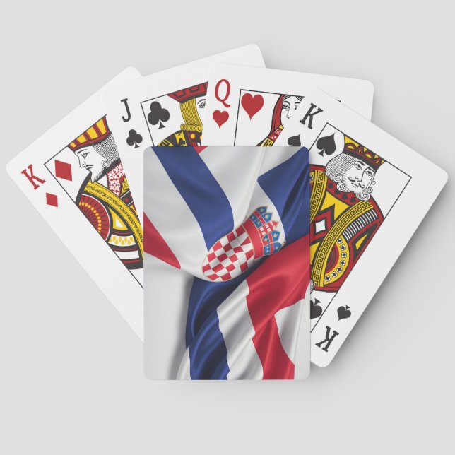 Croatia flag silk texture playing cards (Back)