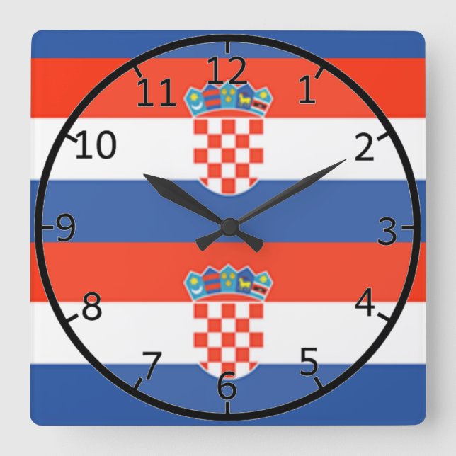 Croatia Flag Square Wall Clock (Front)