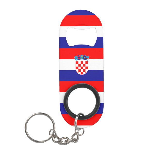 Croatia flag Stainless Steel Bottle Opener Keychain Bottle Opener (Front)