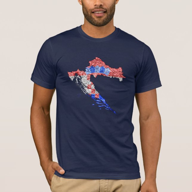 Croatia Flagcolor Map T-Shirt (Front)