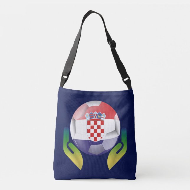 Croatia football in protected hands    crossbody bag (Back)