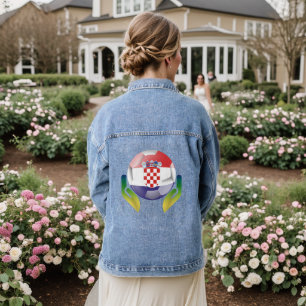 Croatia football in protected hands denim jacket
