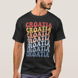Croatia Groovy Retro Croat T-Shirt