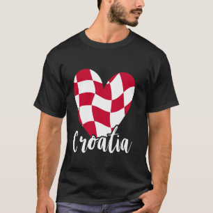 Croatia Heart Pride Croatian Roots Hrvatska Flag T-Shirt