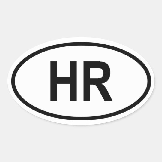 Croatia "HR" Oval Sticker