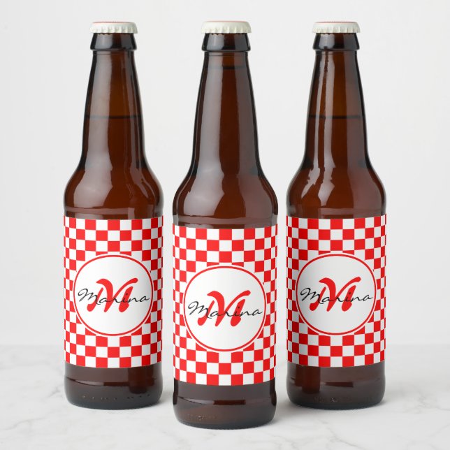 Croatia | Hrvatska | Name Monogram Beer Bottle Label (Bottles)