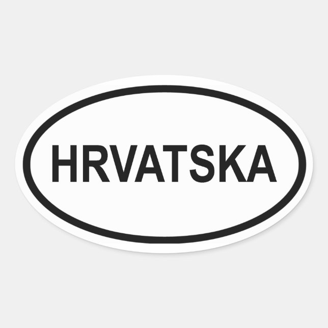 Croatia "Hrvatska" Oval Sticker (Front)