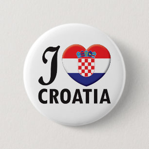 Croatia Love 2 Inch Round Button