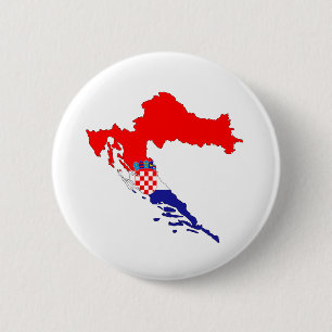 Croatia Map Country Borders Flag States Countries. 2 Inch Round Button