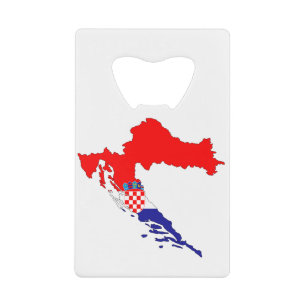 Croatia Map Country Borders Flag States Countries. Credit Card Bottle Opener