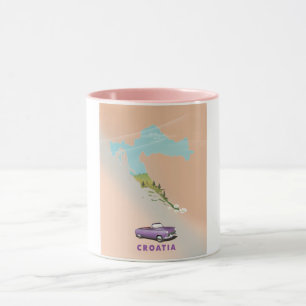 Croatia Map Illustrated print poster. Mug