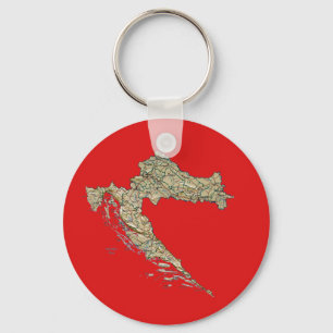 Croatia Map Keychain