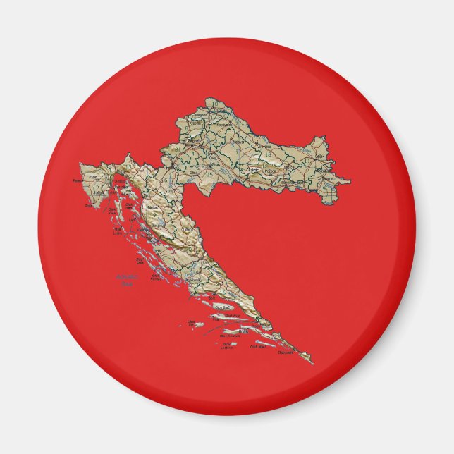 Croatia Map Magnet (Front)