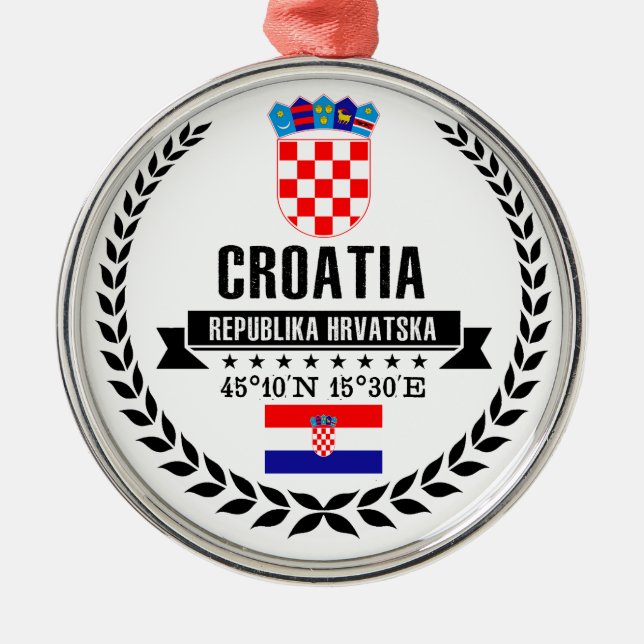 Croatia Metal Ornament (Front)