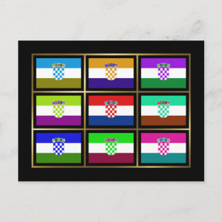 Croatia Multihue Flags Postcard