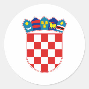 Croatia Official Coat Of Arms Heraldry Symbol Classic Round Sticker