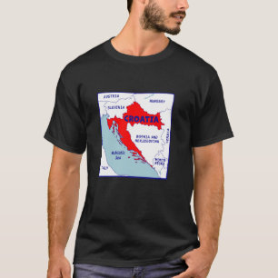 Croatia Political map in flag colours. Neighbourin T-Shirt