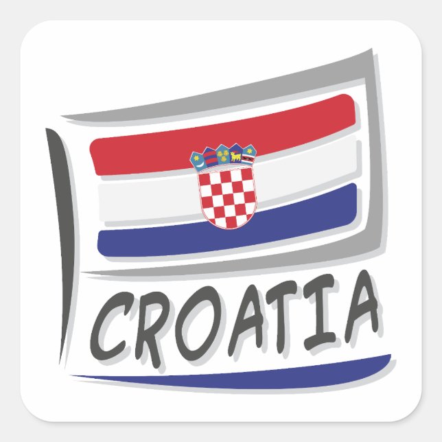 Croatia  Pride X Flag Square Sticker (Front)