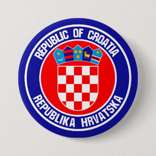 Croatia Round Emblem 3 Inch Round Button
