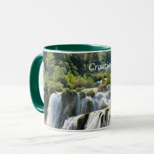 Croatia, scenic waterfall mug