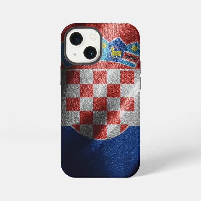 Croatia silk flag iPhone case (Back)