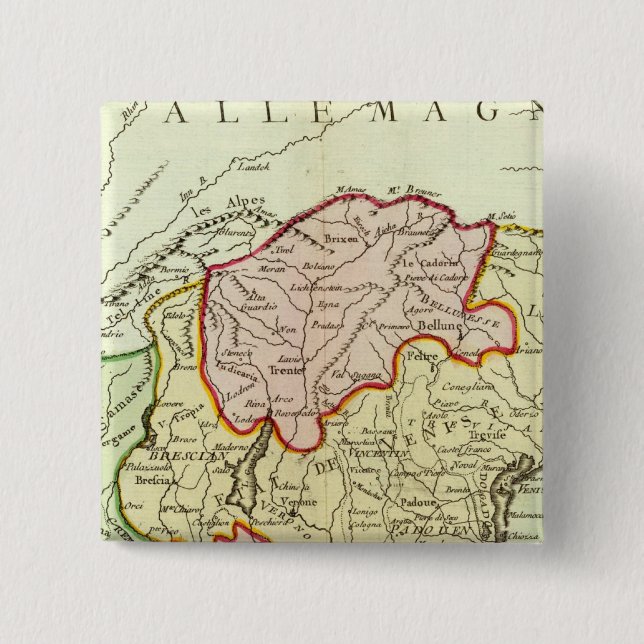 Croatia, Slovenia, Italy 2 Inch Square Button (Front)