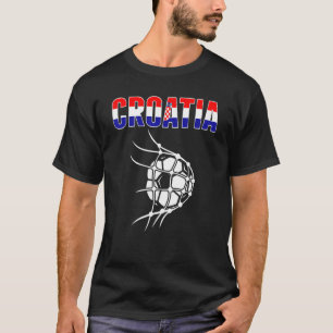 Croatia Soccer Ball In Net Support Croatian Footb T-Shirt