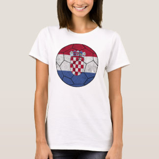 Croatia Soccer Ball Ladies Baby Doll T-Shirt