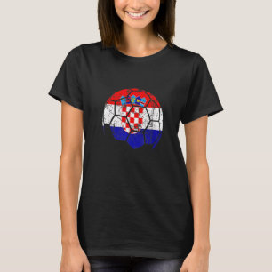 Croatia Soccer Team Support The  Croatia Flag Foot T-Shirt