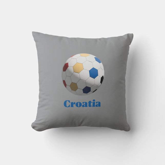 Croatia Soccer Throw Pillow (Front)
