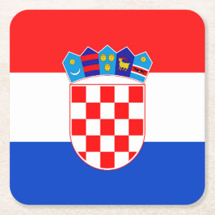 Croatia Square Paper Coaster