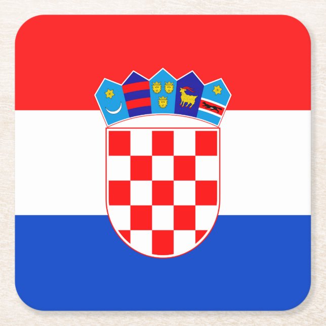Croatia Square Paper Coaster (Front)