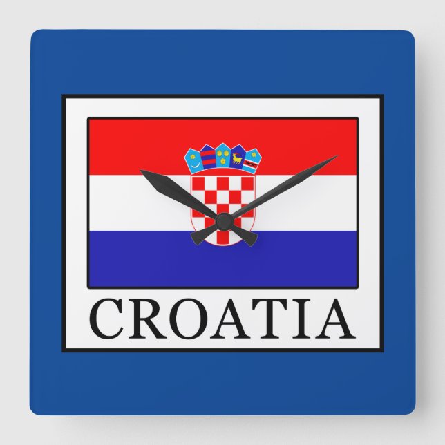 Croatia Square Wall Clock (Front)