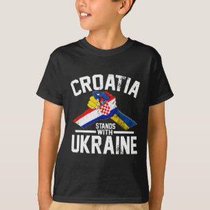 Croatia Stands With Ukraine Ukrainian Croatian Fla T-Shirt